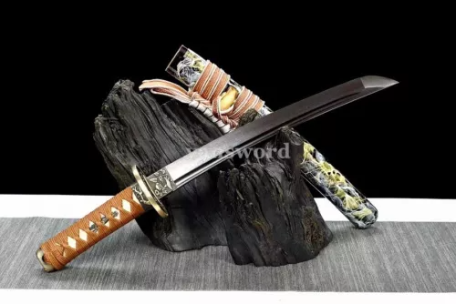 Hand Forged Folded Steel Mini Knife Tanto Japanese Samurai Sword Full Tang Sharp