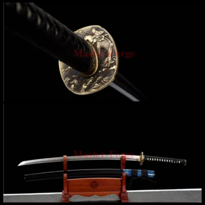 Full Tang Japanese Samurai Katana Sword Clay Tempered Folded Steel Sharp