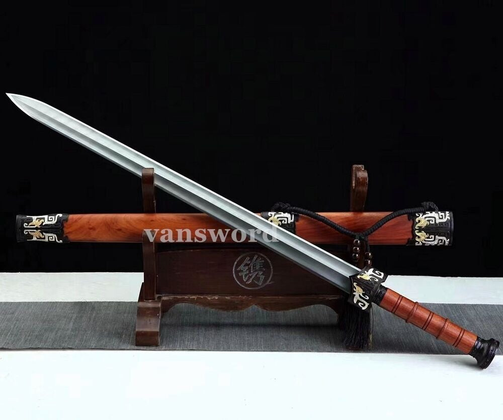 Original Chinese Jian Sword Folded Steel Real Sharp High Quality Tusba Full Tang