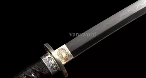 T10 Steel Clay Tempered Real Katana Japanese Samurai Sword Sharp With Black Saya