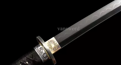 T10 Steel Clay Tempered Real Katana Japanese Samurai Sword Sharp With Black Saya