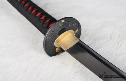 Hand forged Damascus folded steel japanese katana samurai sword full tang sharp.