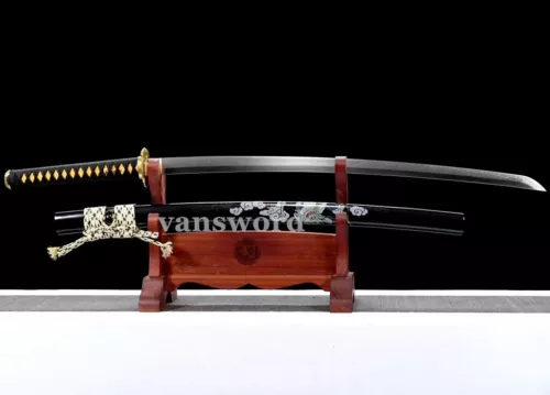 Clay Tempered Handmade T10 Steel Katana Japanese Samurai Sword Real Sharp