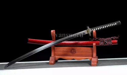 T10 Steel Japanese Katana Clay Tempered Samurai Sword Full Tang Sharp Blade