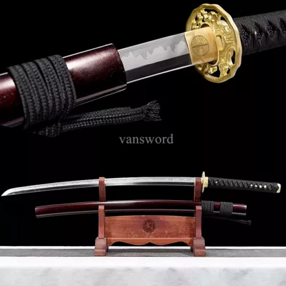 T10 Steel Clay Tempered Steel Japanese Samurai Sword Sharp Hand-painted Saya NEW