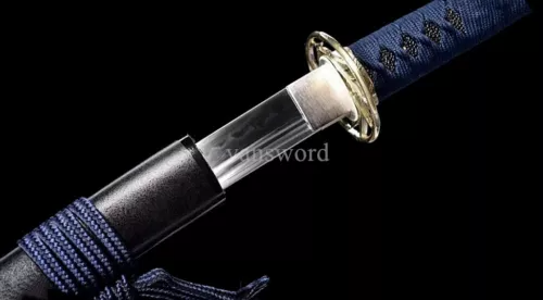 Japanese Katana T10 Steel Clay Tempered Samurai Sword Double Groove Battle Ready