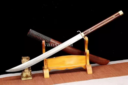 1095 High Carbon Steel Rosewood Chinese Han Dynasty Dao Naginata Sharp