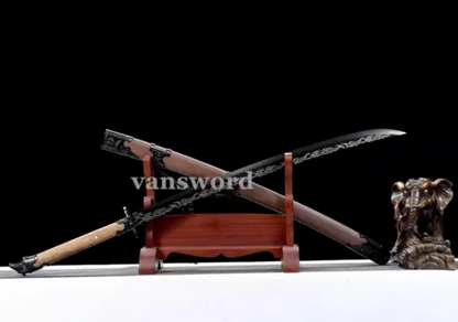 1095 High Carbon Steel Chinese Dao Sword Real Battle Ready Sharp Rosewood