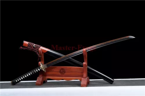 Japanese Katana Samurai Sword Clay Tempered T10 Steel Full Tang Sharp Blade