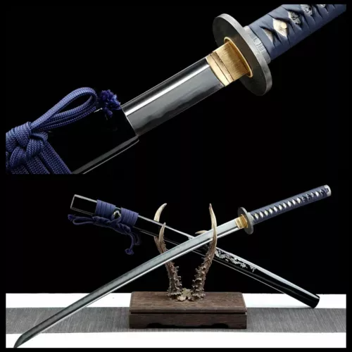 Japanese Real Katana Hand Forged Folded Steel Samurai Sword Battle Ready Sharp.