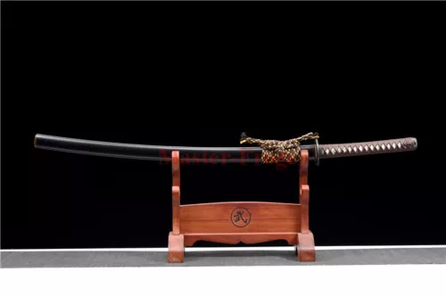 High Quality T10 Clay Tempered Hamon Japanese Katana Samurai Sword Ox Horn Saya