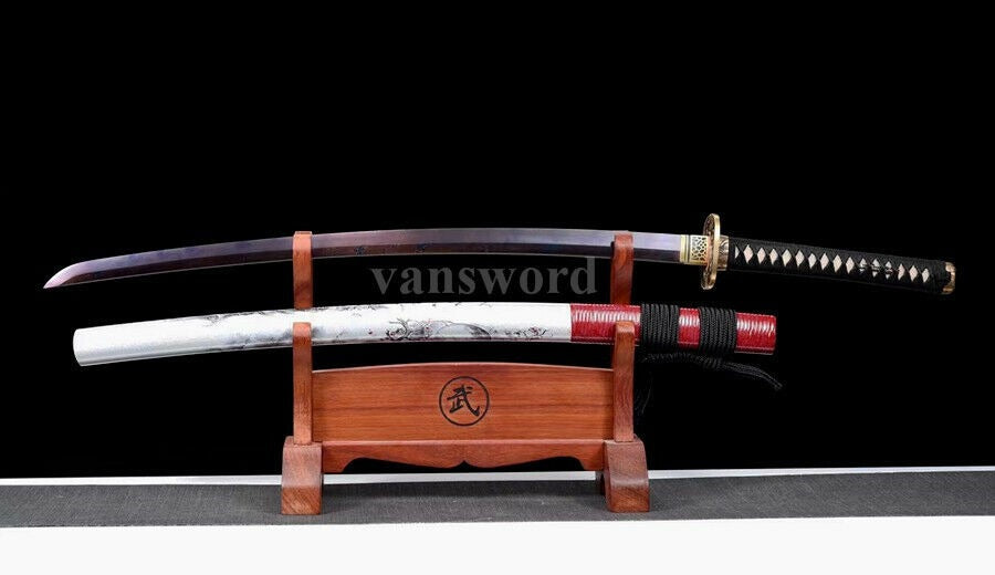 High Quality Purple Folded Steel Japanese Samurai Katana Sword Full Tang Sharp