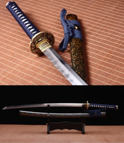 Clay Tempered Folded Steel Japanese Katana Samurai Sword Hand Abrasive Hamon