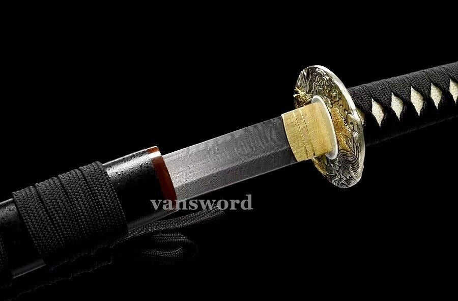 Handforge Folded Steel Katana Japanese Samurai Sword Copper Tsuba Full Tang.