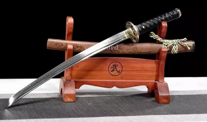 Clay Tempered Differential T10 Steel Japanese Wakizashi Samurai Full TangSword.