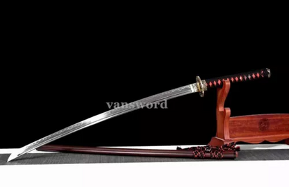 T10 steel Clay Tempered Real Japanese Katana Samurai Battle Sharp Ready Sword.