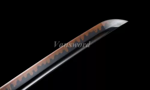 T10 Steel Clay Tempered Real Hamon Japanese Katana Sword Full Tang Sharp Black