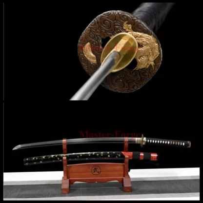 Japanese Samurai Katana Sword Choji Hamon Clay Tempered T10 Steel Sharp