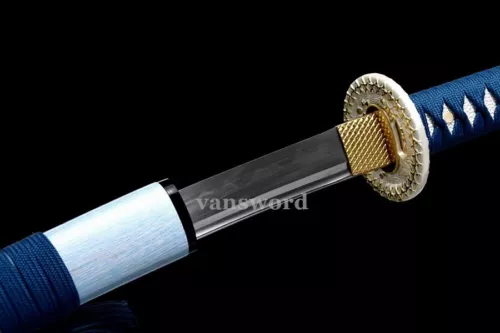 Japanese Katana Sword Clay Tempered Hand Abrasived T10 Steel Samurai Sharp