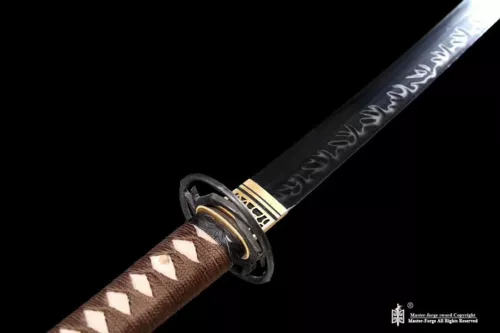 Hand forged T10 Clay Tempered Top Choji Hamon Japanese Samurai Sword Real