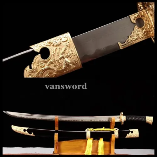 Tachi Sword Folded Steel Clay Tempered Original Japanese Samurai Sharp