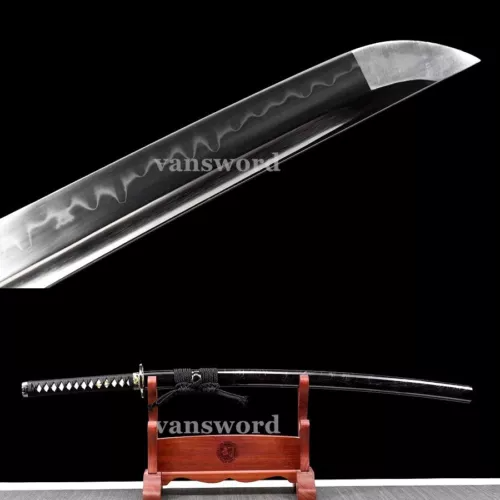 T10 Steel Japanese Katana Sword Clay Tempered Battle Ready Functional Sharp