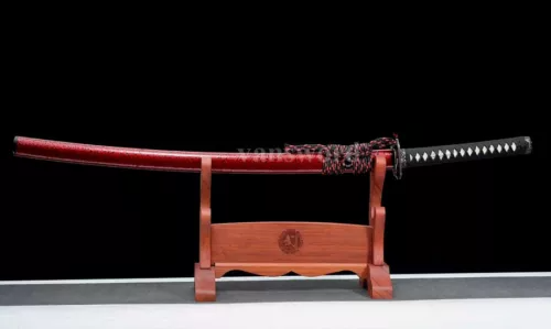 T10 Steel Japanese Katana Clay Tempered Samurai Sword Full Tang Sharp Blade