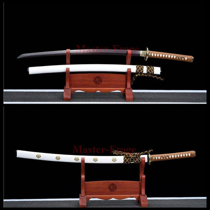 High Quality Japanese Katana Samurai Sword Folded Steel Full Tang Sharp White