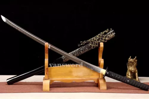 Handmade T10 Steel Clay Tempered Japanese Real Sword Samurai Battle Sharp