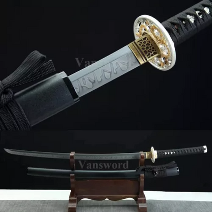 Japanese Samurai Sword Choji Hamon Clay Tempered T10 Steel Katana Abrasive Sharp