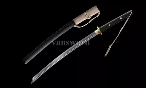 Handmade 9260 spring steel Japanese Samurai Tactical Sword set Functional Daisho