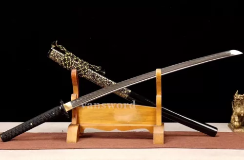 Handmade T10 Steel Clay Tempered Japanese Real Sword Samurai Battle Sharp