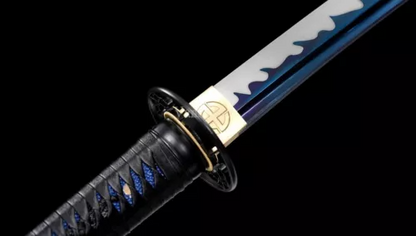 1095 High Carbon Steel Japanese Katana Samurai Sword PU Saya & Blue Blade 60HRC