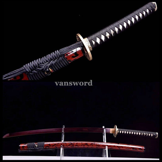 Hand Forged Folded Steel Japanese Katana Samurai Real Sword Battle Ready Sharp.