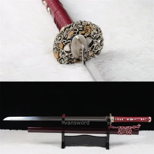 Ninja Samurai Sword T10 Steel Clay Tempered Full Tang Japanese Battle Ready