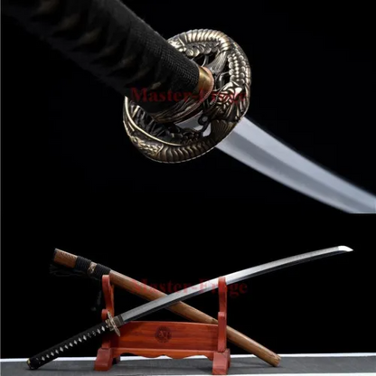 Japanese Abrasive Katana Clay Tempered Real Choji Hamon T10 Steel Sword Sharp