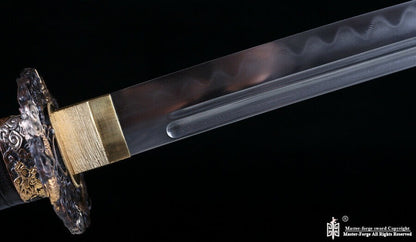 Folded Steel Clay Tempered Japanese Samurai Katana Sword Real Sharp Full Tang.