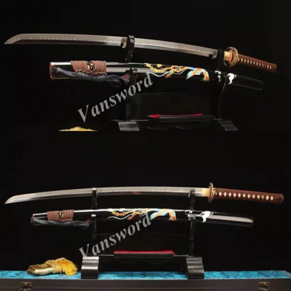 Choji Hamon Clay Tempered Handmade katana L6 steel Japanese Samurai Sword Sharp.