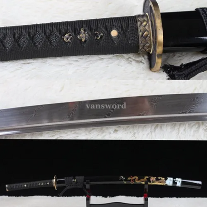 Hand Forged Japanese Samurai Katana Real Folded Steel Sword Battle Ready