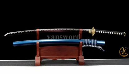 Hand Forge Folded Steel Abrasive Hamon Katana Japanese Sword Battle Ready Sharp