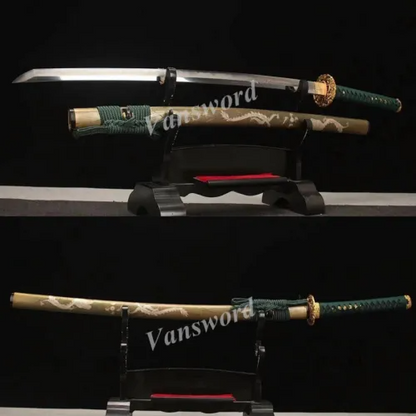 Honsanmai Clay tempered Japanese Samurai Katana Sword Hand Carved and Abrasived