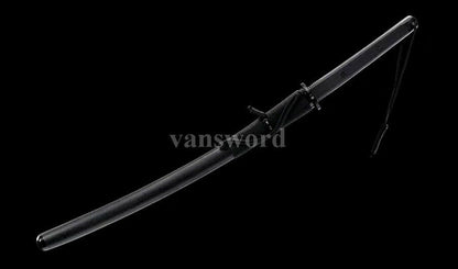 Handmade black damascus folded steel Japanese Samurai Tactical Sword katana