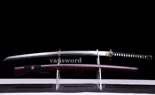 Katana Japanese Samurai Sword T10 Carbon Steel Clay Tempered Real Hamon FullTang