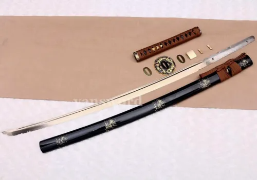 1095 High Carbon Steel Japanese Samurai Katana Sword Battle Ready Golden Dragon