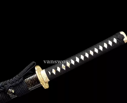 T10 Steel Clay Tempered Handmade Samurai Japanese Katana Real Sword Full Tang .