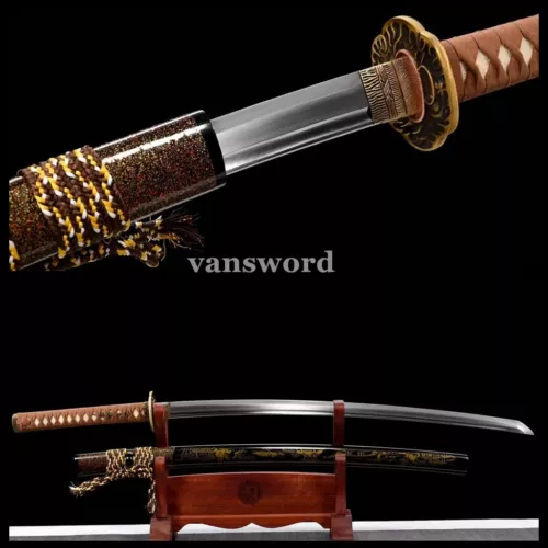 Hand Forged T10 Steel Clay Tempered Japanese Samurai Katana Sword Real Weapons.