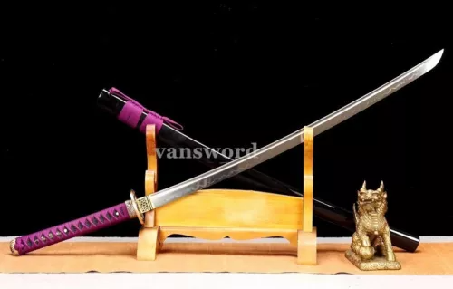 Katana Japanese Samurai Sword Hand Forged Clay Tempered T10 Steel Real Sharp