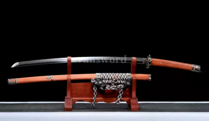 40.9" T10 Clay Tempered Japanese Tachi Samurai Sword Choji Hamon Real Sharp