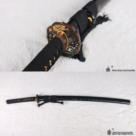 T10 Steel Clay Tempered Real Katana Japanese Samurai Sword Sharp Rattan Saya.