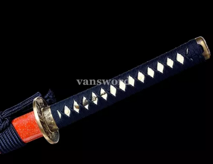 Japanese Katana Sword 9260 Spring Steel Handmade Full Tang Rayskin Saya